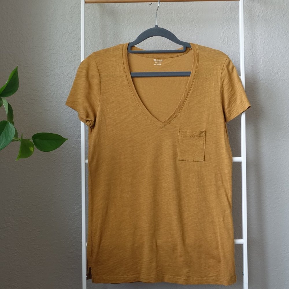 Madewell Whisper Cotton V-Neck Pocket Tee -XXS